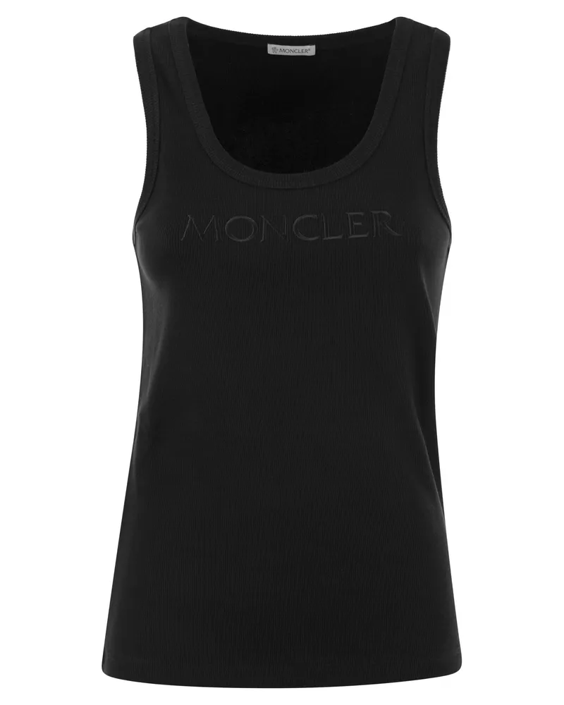 Moncler Logo bestickter Sportweste Black
