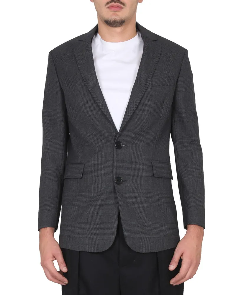 ASPESI Single Breasted Virgin Wolljacke Grey