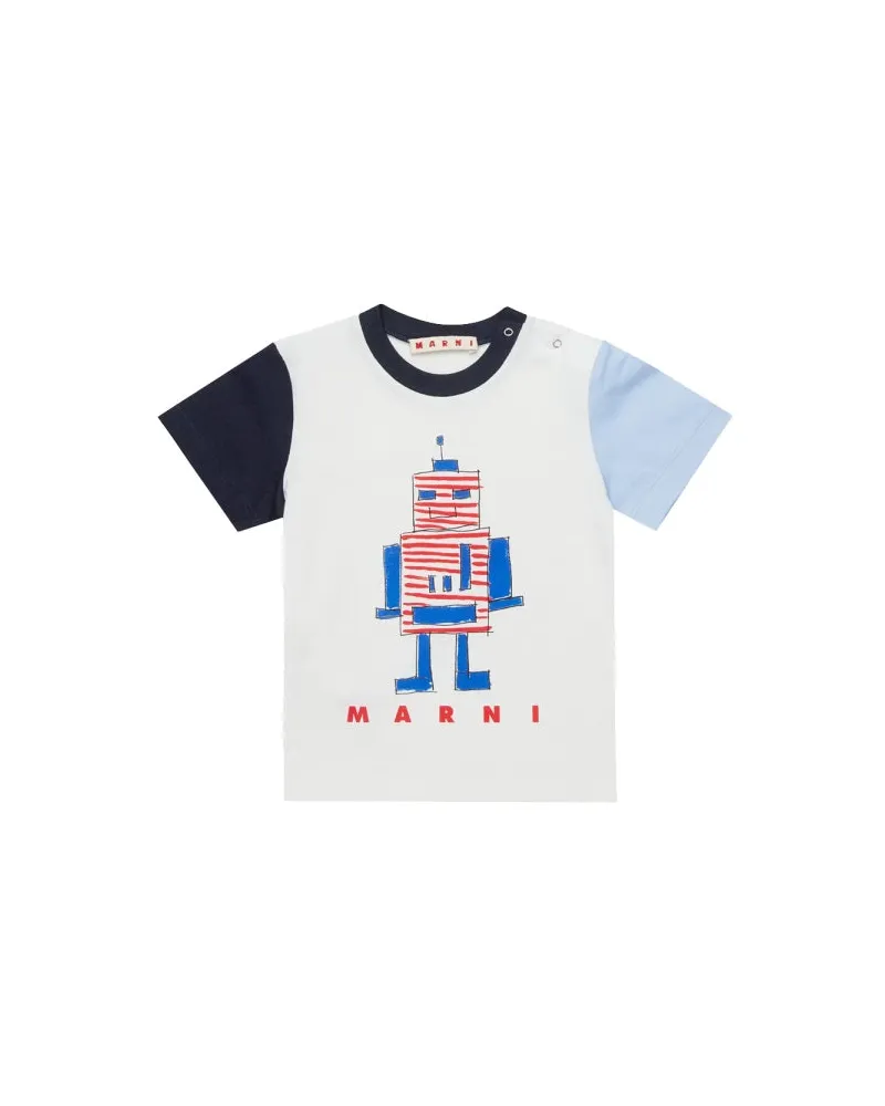 Marni T -Shirt mit "Roboter" -Logo Multicolour