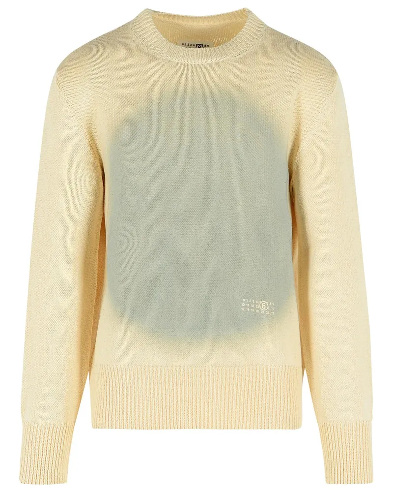 Maison Margiela Pullover aus elfenbeinfarbener Baumwollmischung Ivory