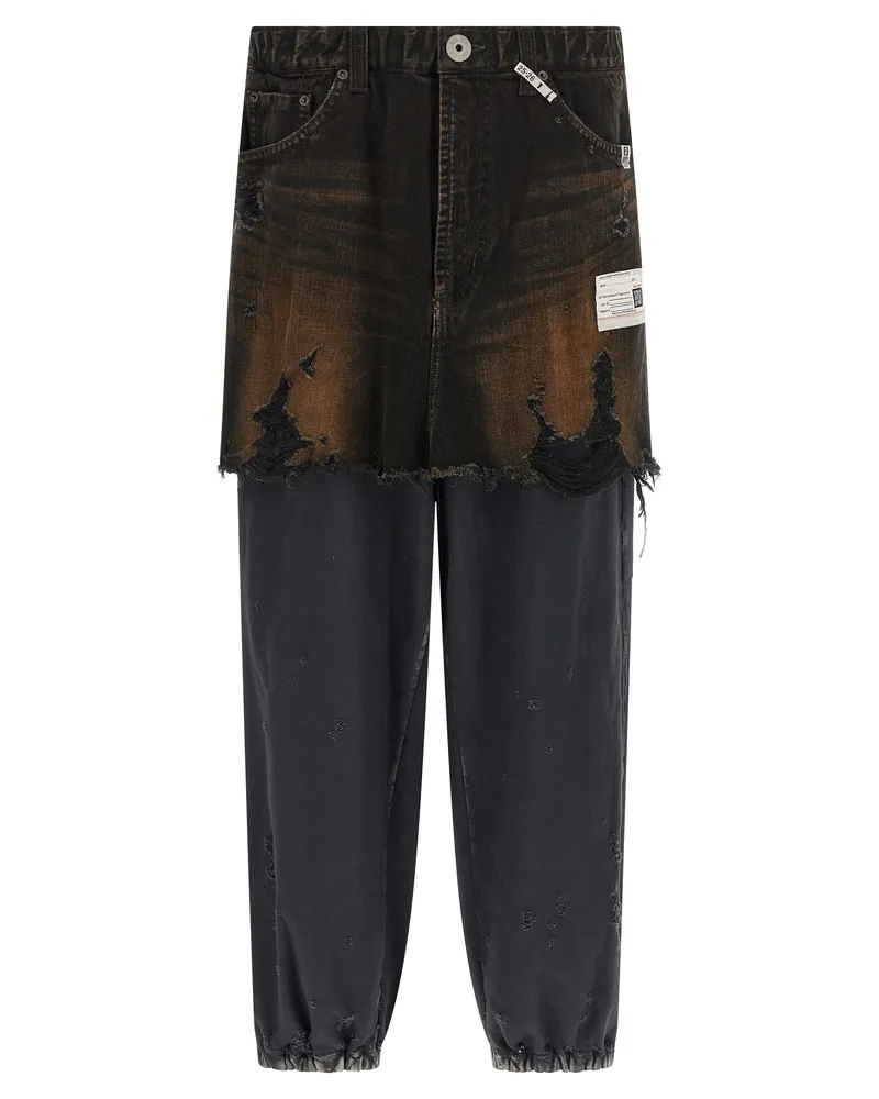 MIHARAYASUHIRO Hose „Waist Layered Denim“ von Black