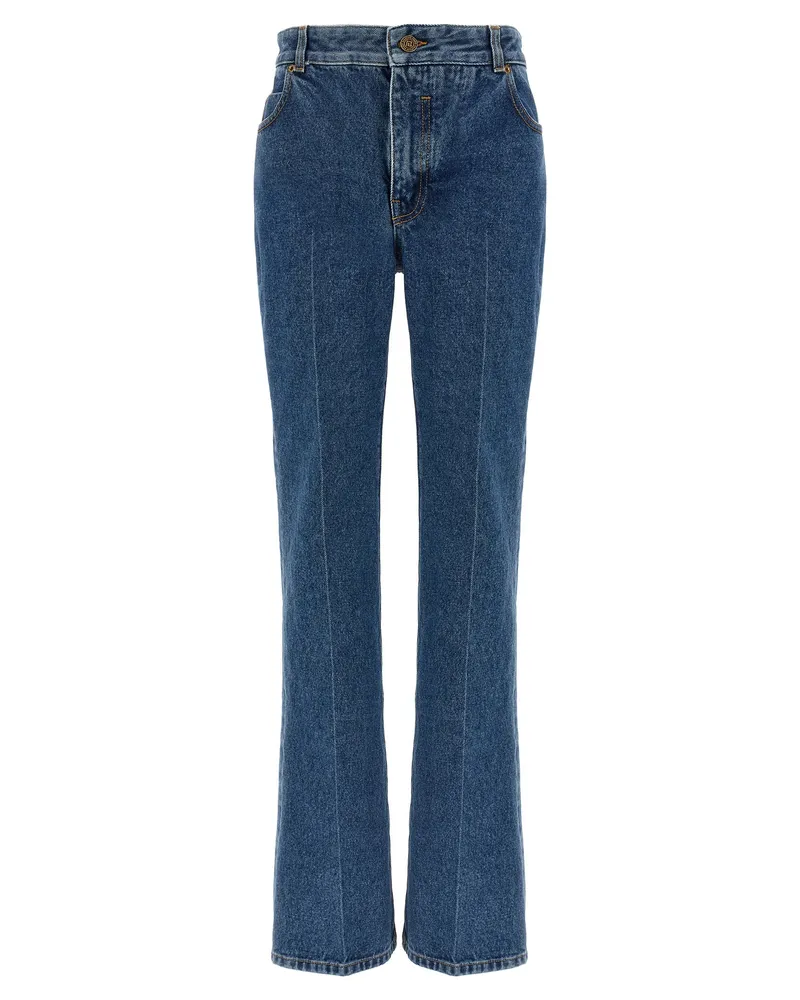 Balmain Jeans mit -Stickerei Blue