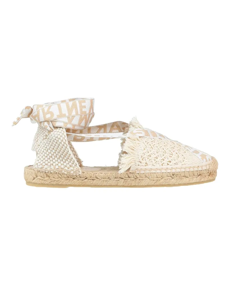 Stella McCartney Logo Canvas Espadrilles Beige