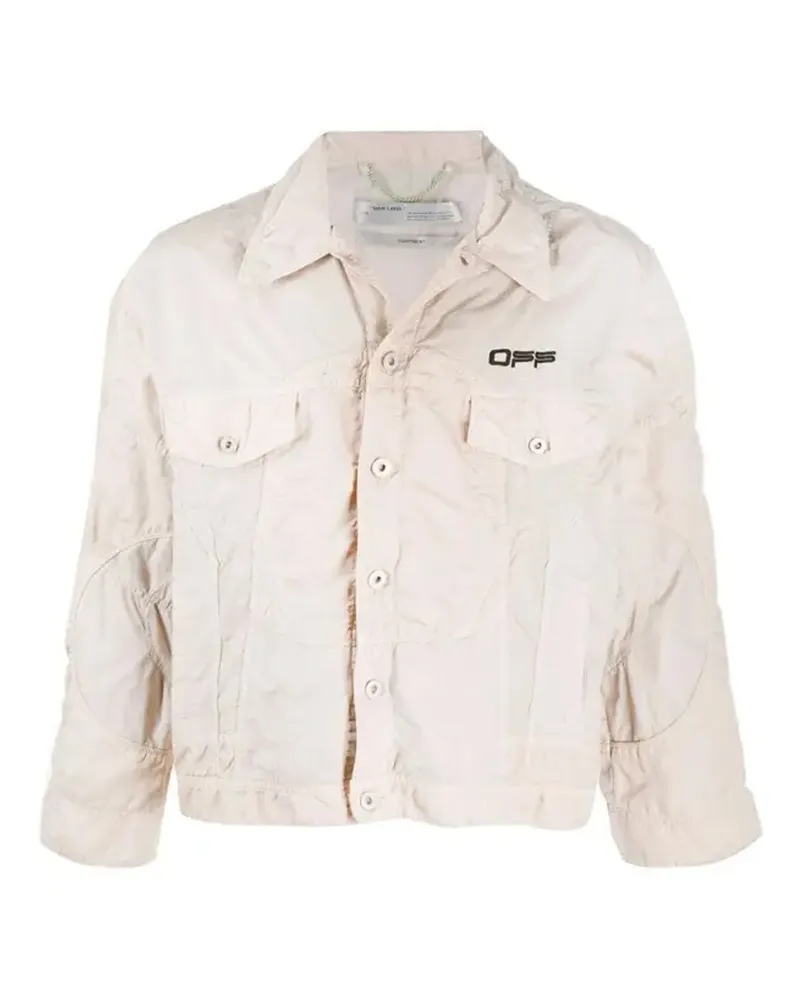 OFF-WHITE Off White Logo Windbrecher Bomberjacke Beige