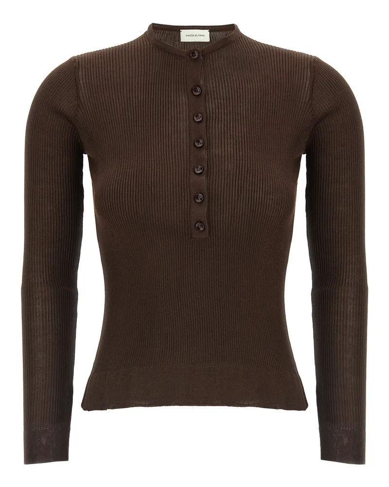Magda Butrym 20' Seidenpullover Brown
