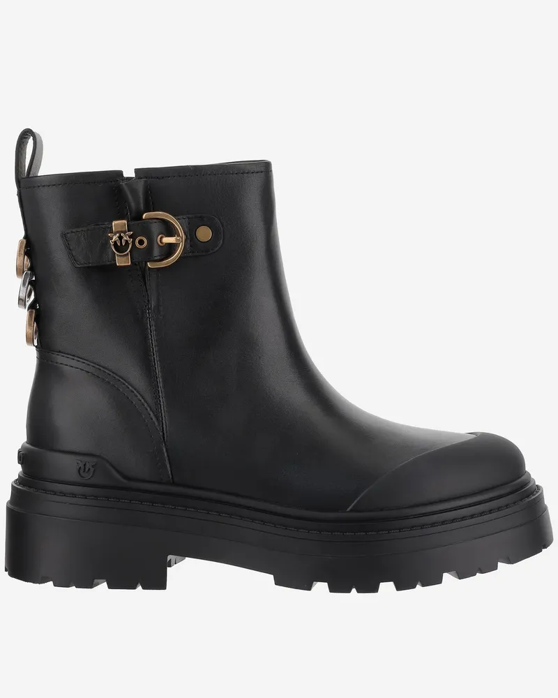 Pinko Mia 21 Leder -Knöchelstiefel Black