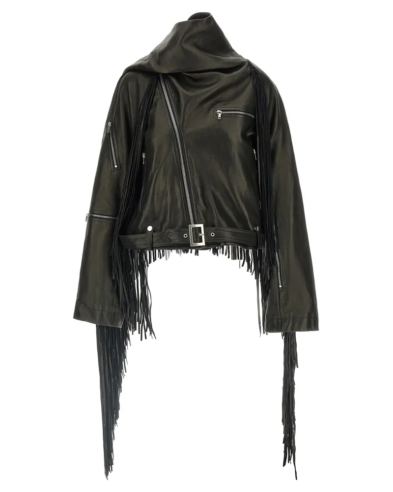 Rick Owens Jacke „Cropped Scarf Flight“ von Black