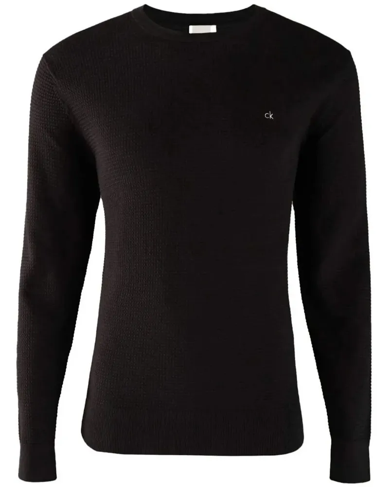 Calvin Klein Pullover mit Wabenverarbeitung Grey