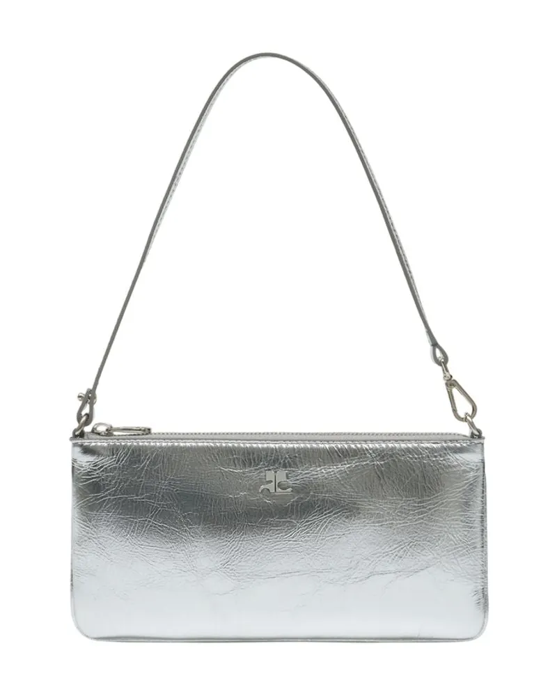 Courrèges Umhängetasche  Leder Silber Silber