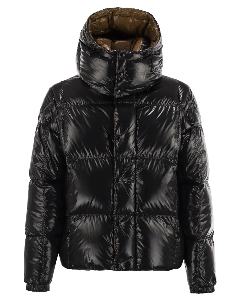 Moncler Parana Short Down Jacke mit Kapuze Black