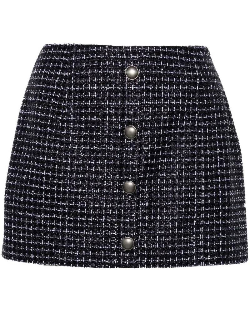 Alessandra Rich Paillon überprüfte den Tweed -Minirock Blue