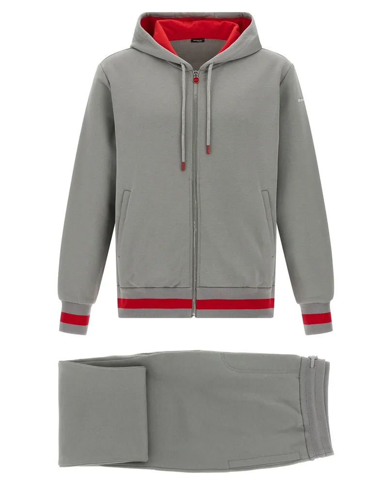 Kiton Cotton Tracksuit Gray