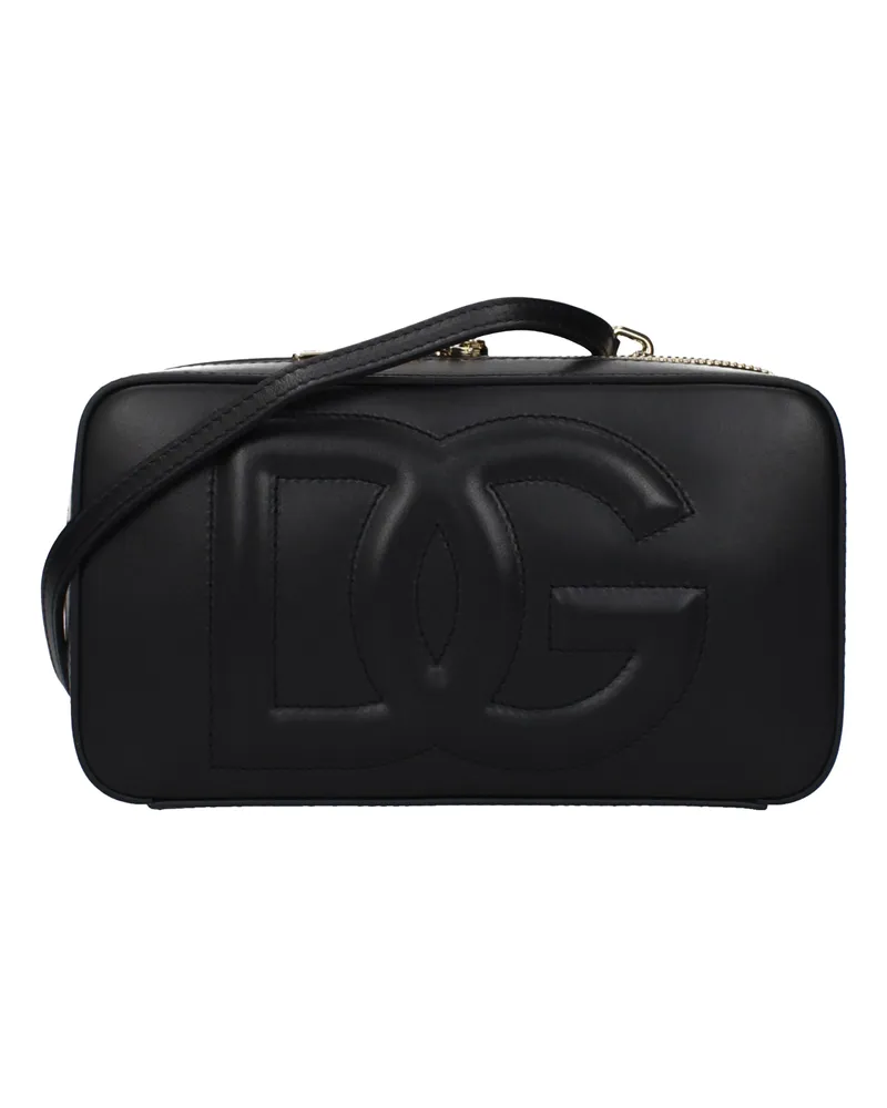 Dolce & Gabbana Dolce&Gabbana Damens Umhängetaschen aus schwarzem Leder -