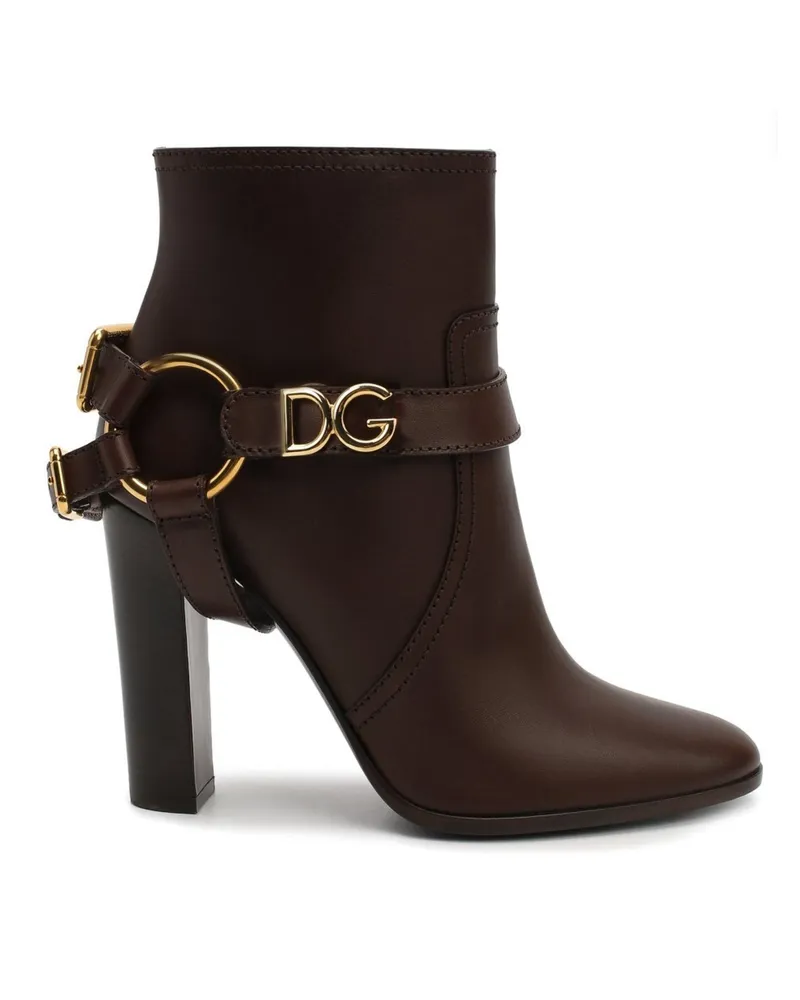 Dolce & Gabbana Leder -Knöchelstiefel Braun