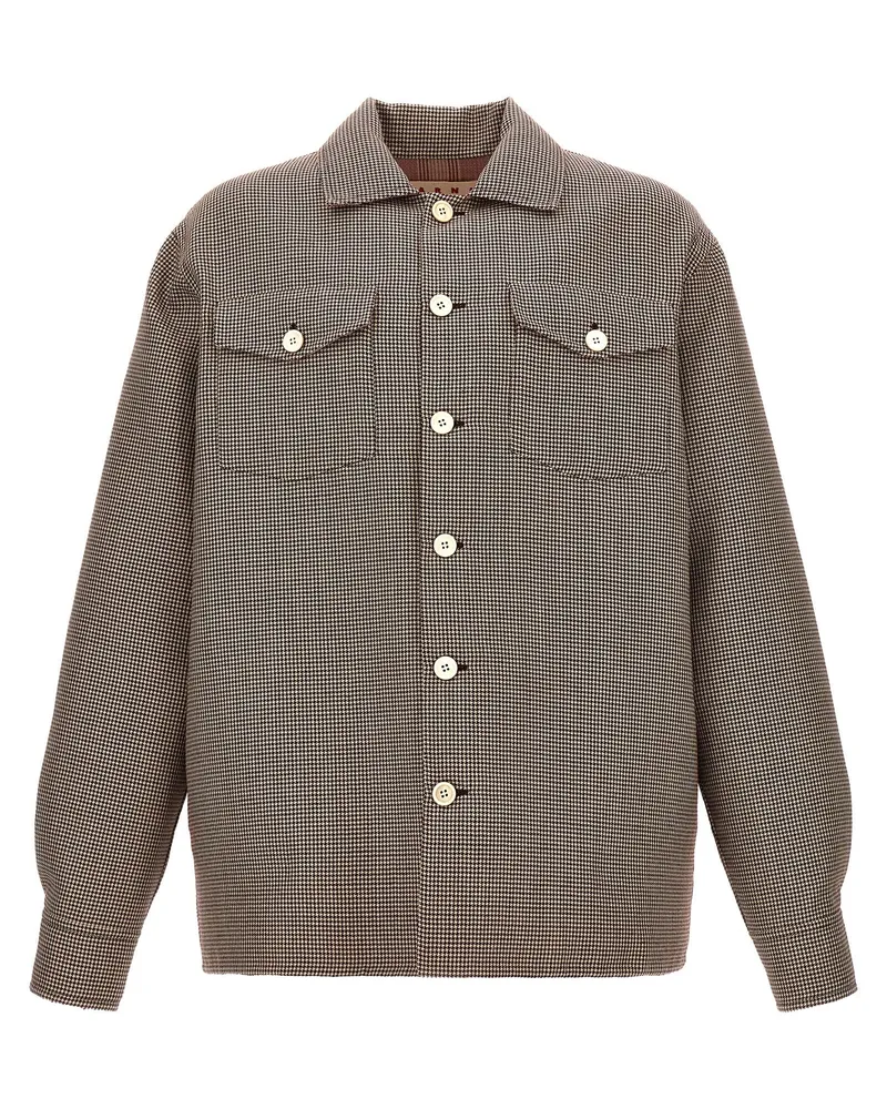 Marni Houndstooth Jacke Bordeaux