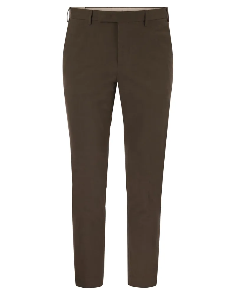 PT TORINO Dieci Cotton Trousers Brown