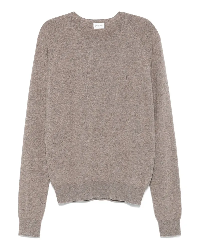 Saint Laurent Cassandre C nur Pullover Brown