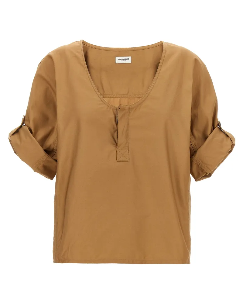 Saint Laurent Twillbluse Beige