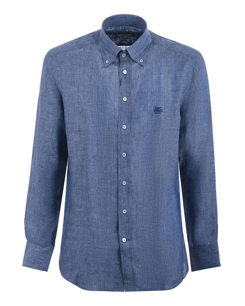 Etro Leinenhemd Blue