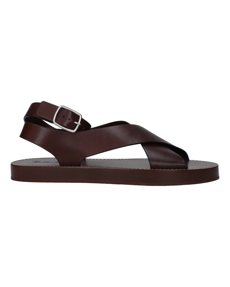 Loro Piana Sandalen Sumie Frau Leder braun/Schokolade -