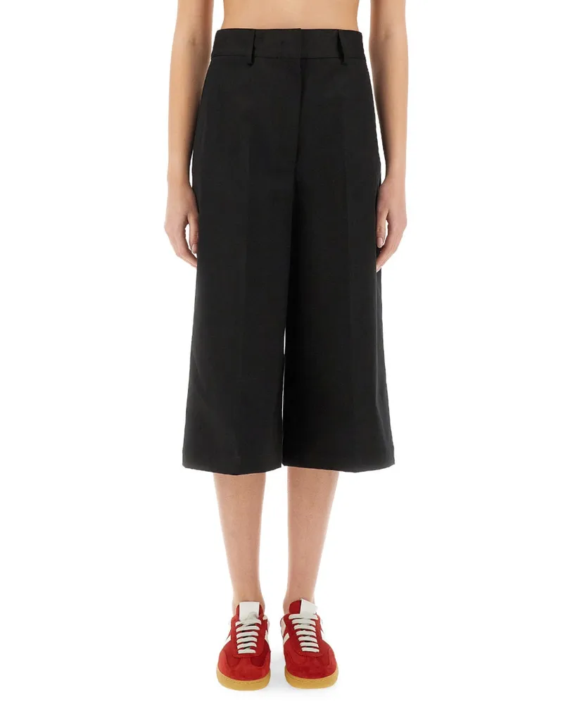 MSGM Wide Leg" Midi Hosen Black