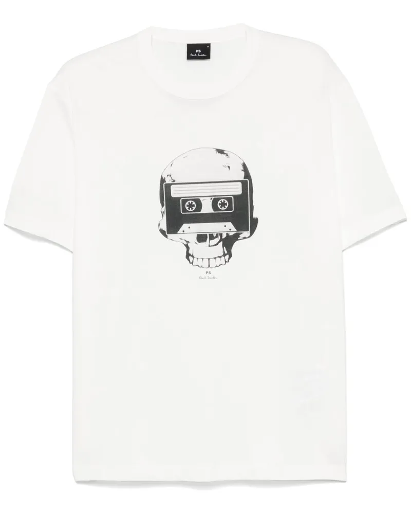 Paul Smith PS von Paul Smith Tape Schädel Baumwoll -T -Shirt White