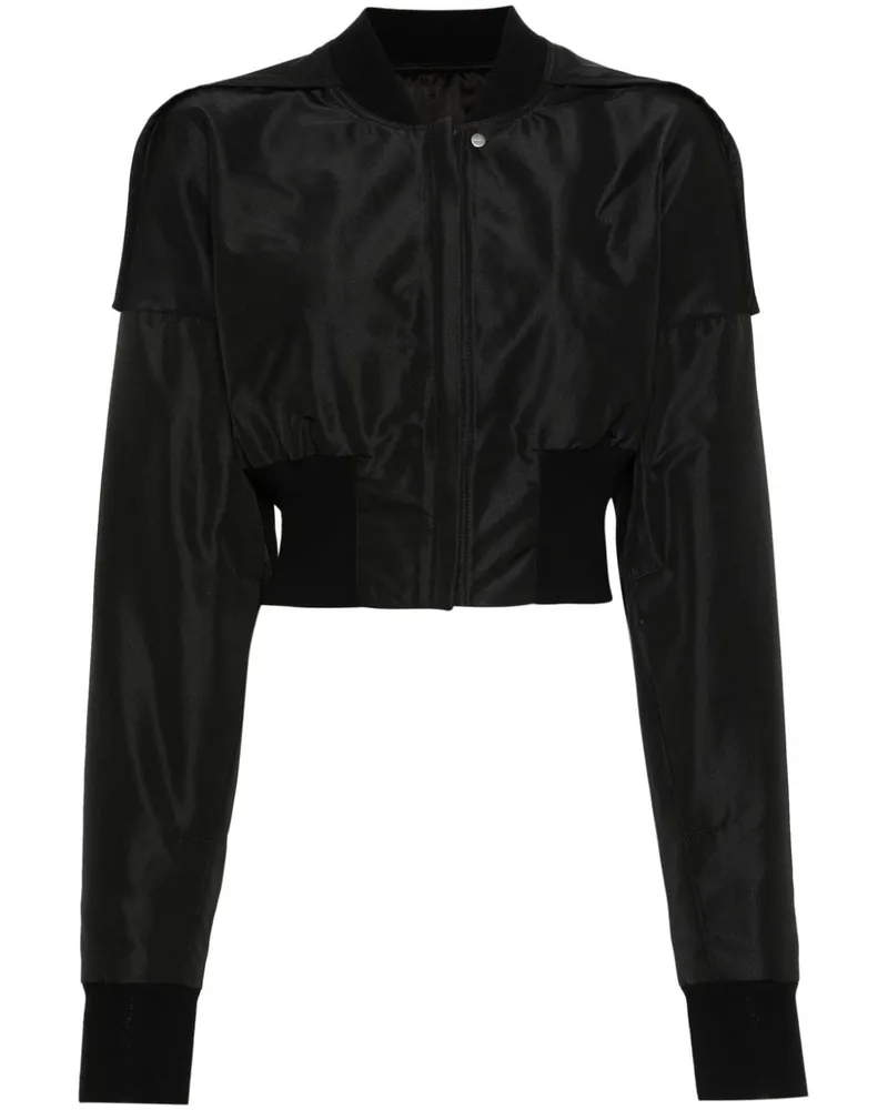 Rick Owens beschnittene Bomberjacke Black