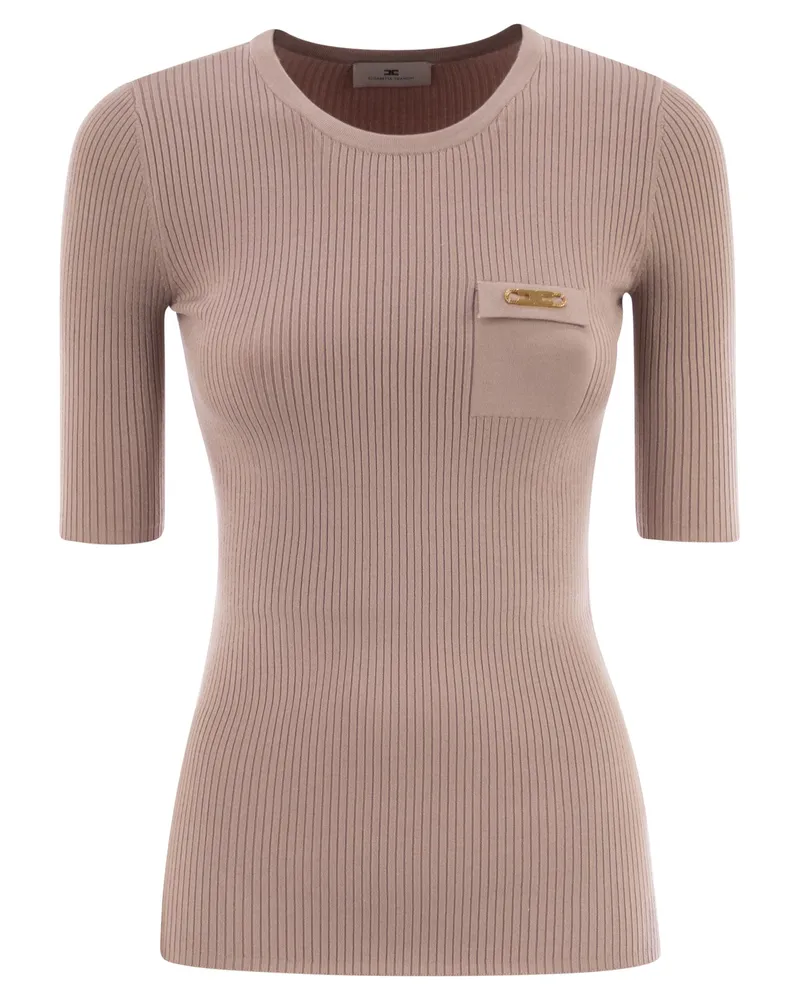Elisabetta Franchi Rippenspringer mit Tasche Pink