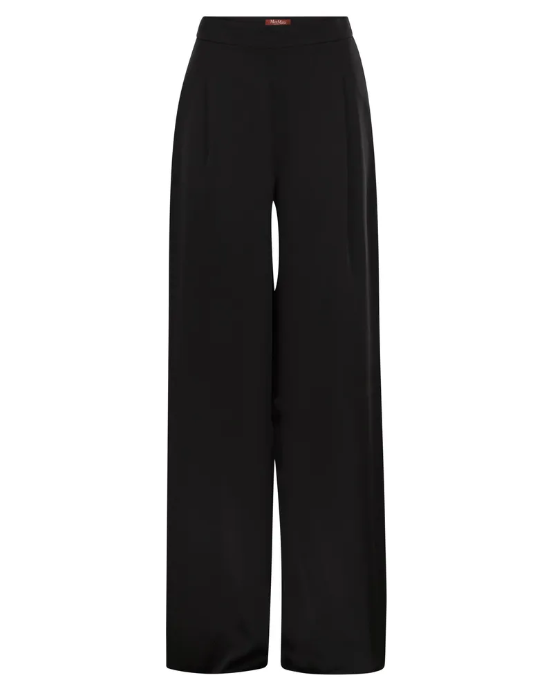 Max Mara Ieti fließende Hose in Envers Satin Black