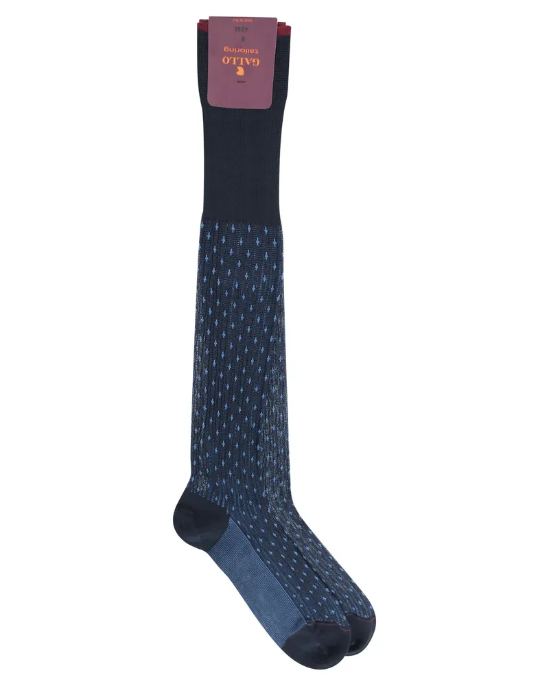 Gallo gemusterte Baumwoll -Longsocken Blue