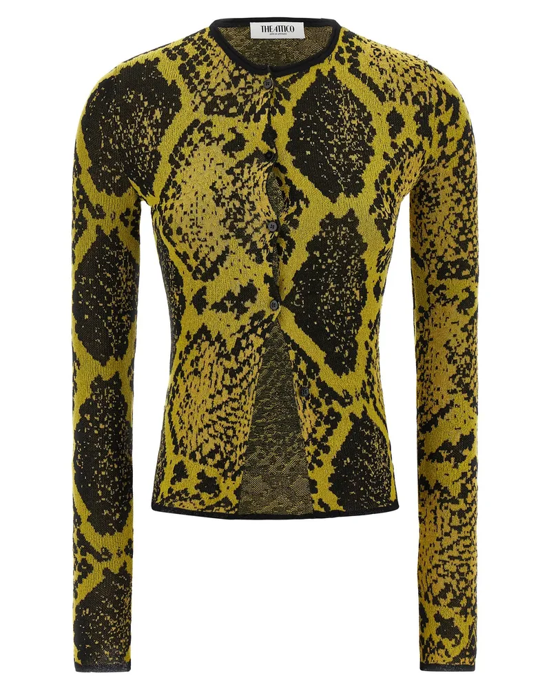 ATTICO Der Attico Python-Jacquard-Cardigan Yellow
