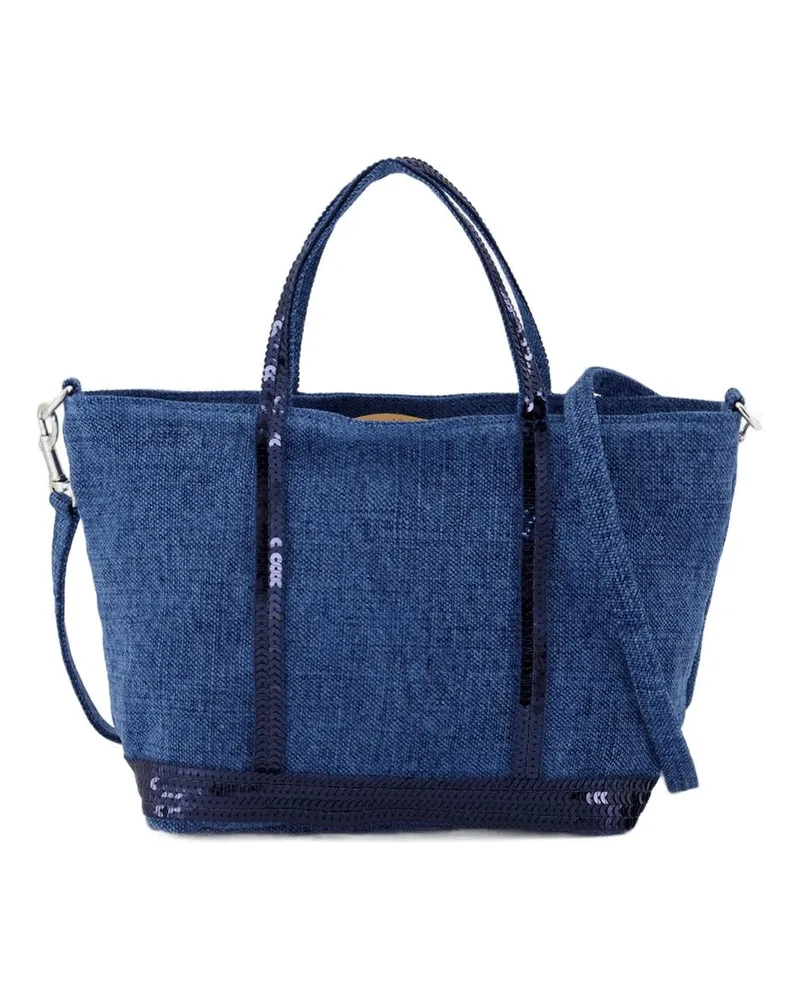 Vanessa Bruno Einkaufstasche Xs  Leinenblau Blau