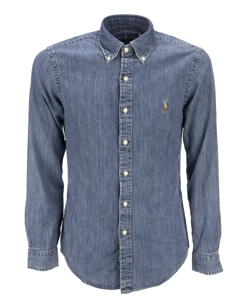 Ralph Lauren Slim Fit Denim Sporthemd Dunkle