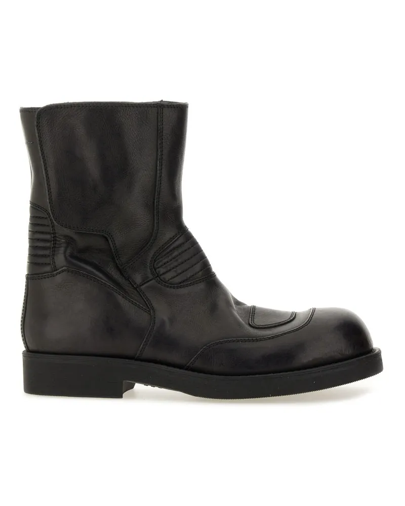 Maison Margiela Leder Biker Boot Black