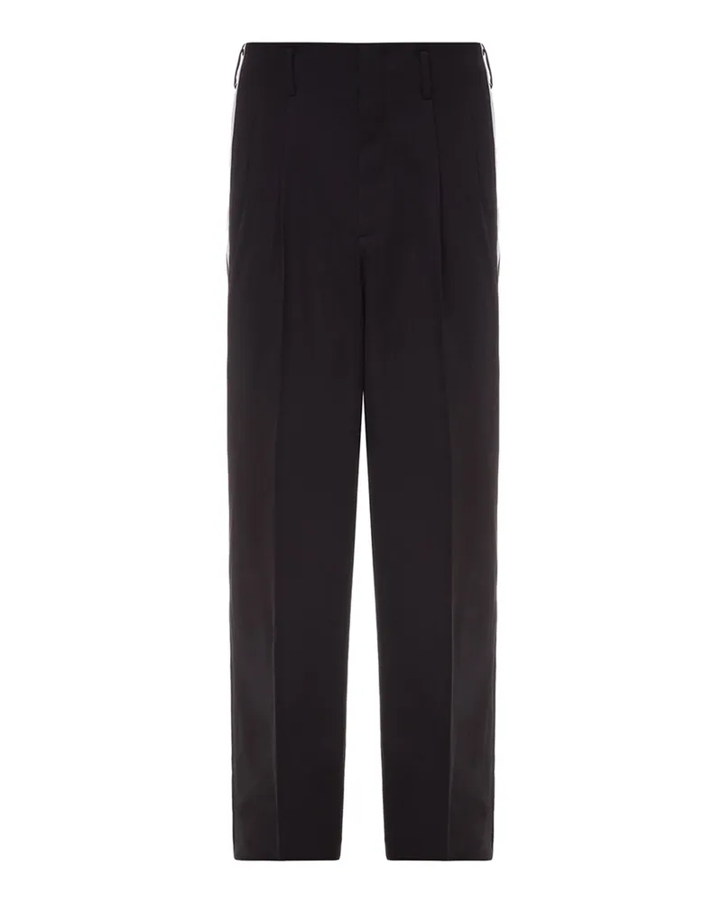 Dolce & Gabbana Side Stripe Pleat Hosen Schwarz