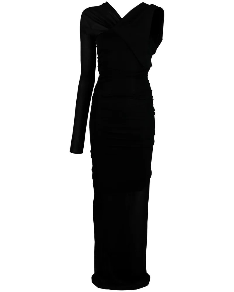 Saint Laurent langes Schulterkleid Black