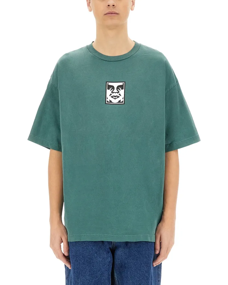 Obey Gehorchen "Icon Face" T -Shirt Green