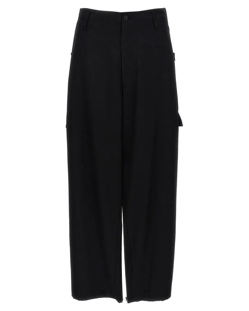 Yohji Yamamoto Tab breit p' Hosen Black