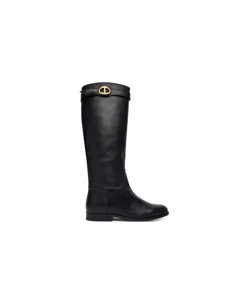 Twin-Set Hoher Twin-Set-Stiefel Black