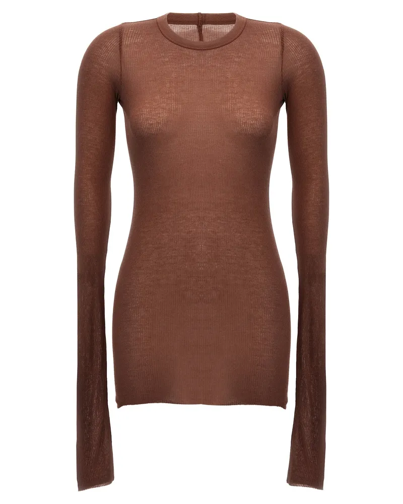 Rick Owens Rib Ls T' T-Shirt Pink