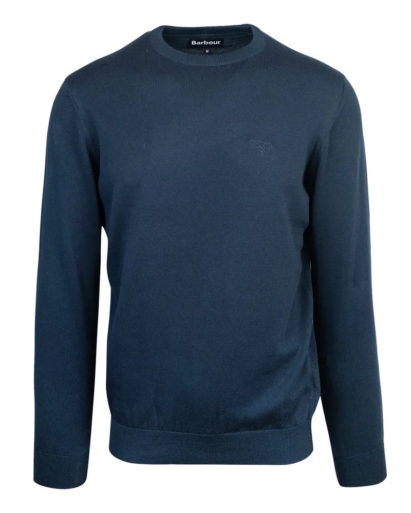 Barbour Maglione Girocollo in Cotone Pima Marine Blue