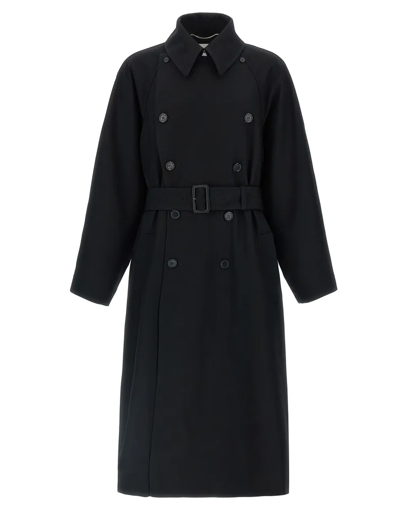 Saint Laurent Zweireihiger Mantel von Black