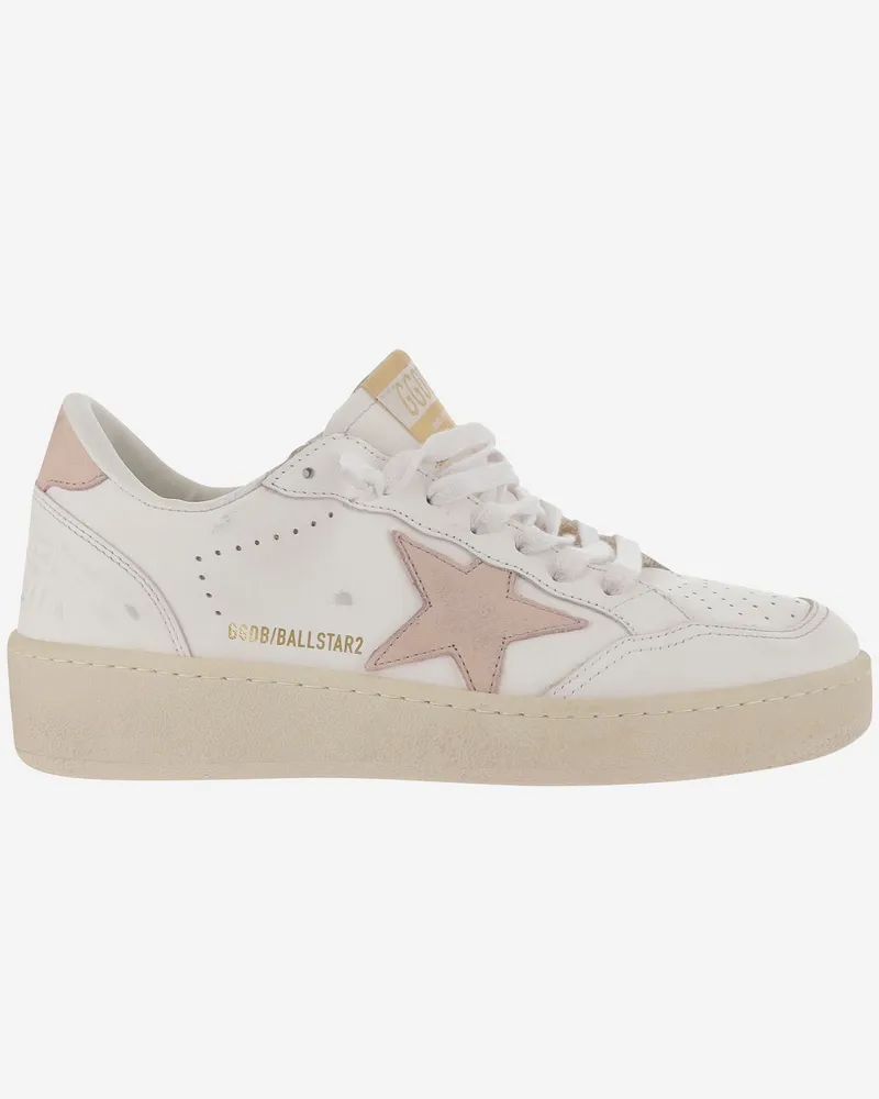 Golden Goose Golden Gänseballstar Leder -Turnschuhe White
