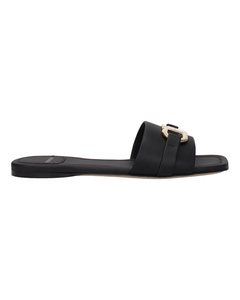 Ferragamo Leah Damens Schwarze Flip-Flops und Clogs aus Leder -