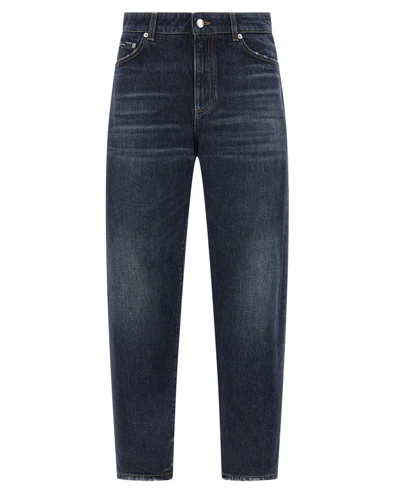 Dolce & Gabbana Logo Tag Jeans Blue