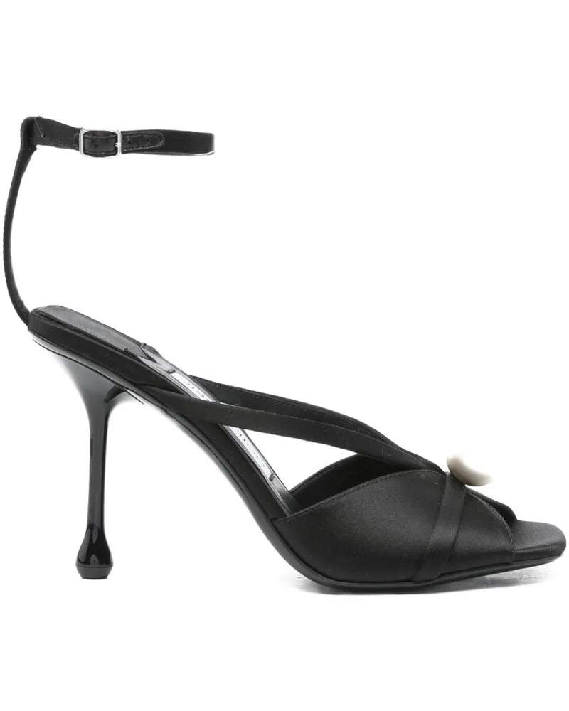 Jimmy Choo Siva 95 Satinsandalen Black
