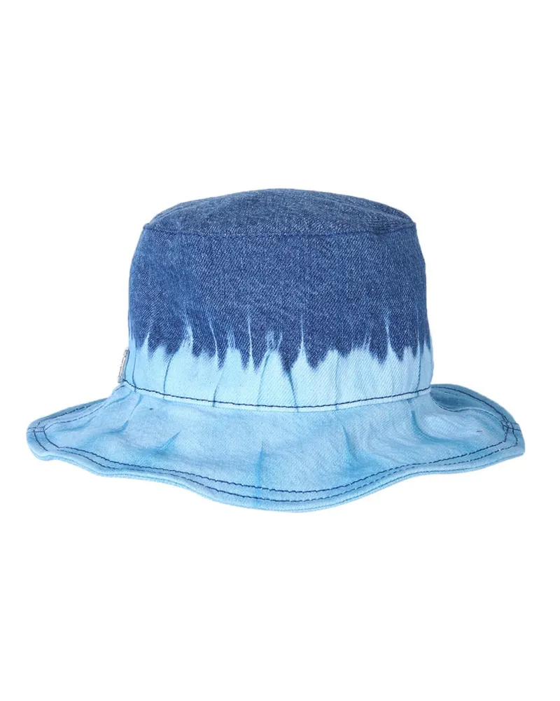 Alberta Ferretti Eimerhut mit Krawattenfärbendruck Blue