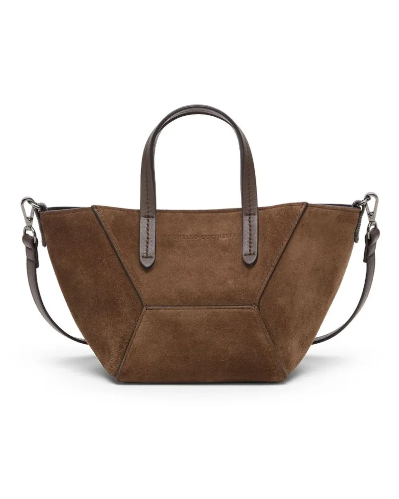 Brunello Cucinelli Ledereinkaufstasche Brown