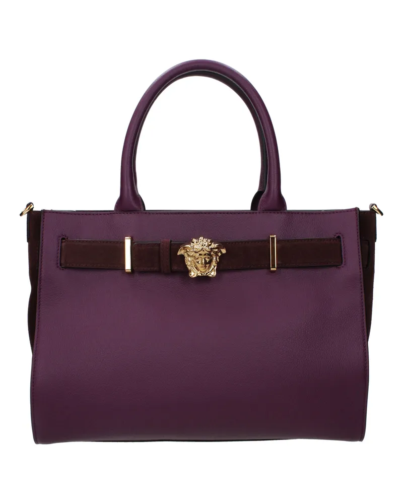 Versace Damens Handbags Purple/Plum Leather -