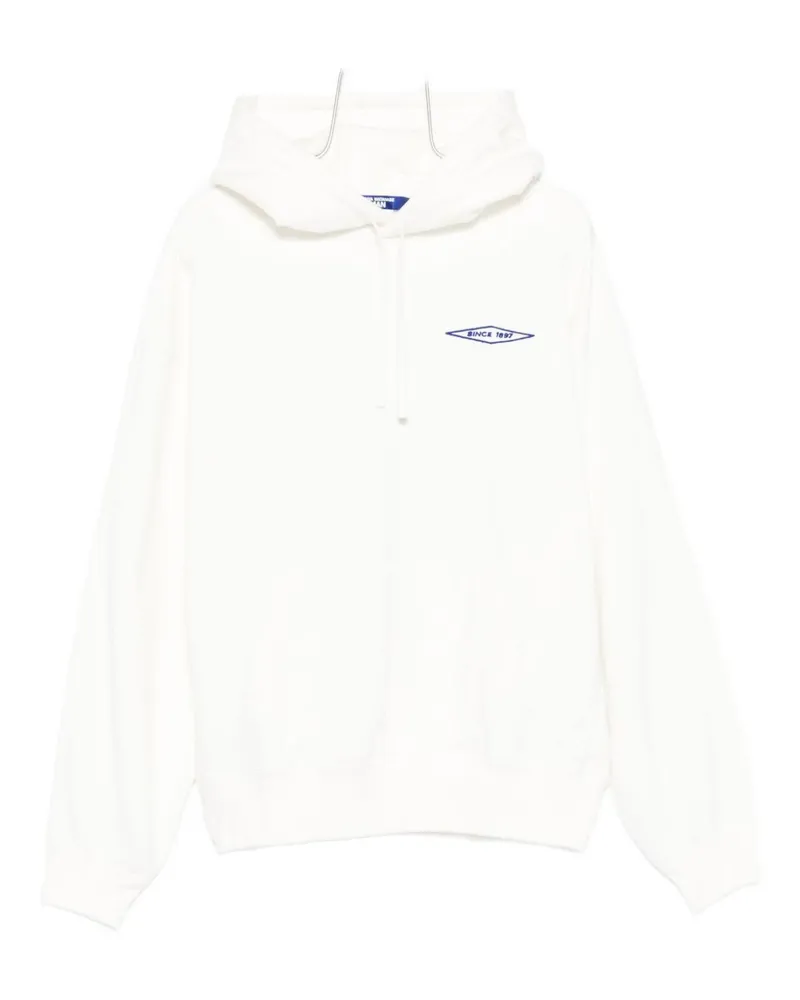 Junya Watanabe Logo Baumwoll Hoodie White